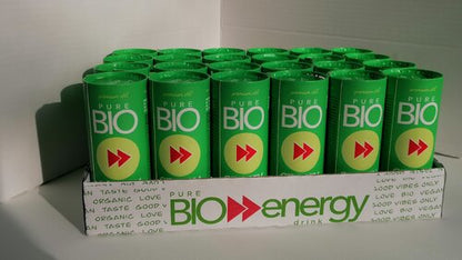 PURE BIO® Energy Drink Lime Mint Kartondose 1 Tray 24 x 250ml / 24 Dosen