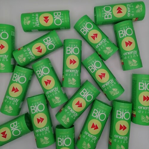 PURE BIO® Energy Drink Lime Mint Kartondose 1 Tray 24 x 250ml / 24 Dosen