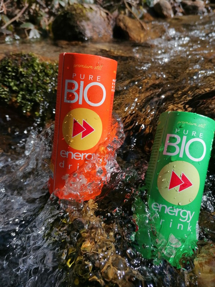 PURE BIO® Energy Drink Orange Pfirsich Karotte Kartondose 1 Tray 24 x 250ml / 24 Dosen