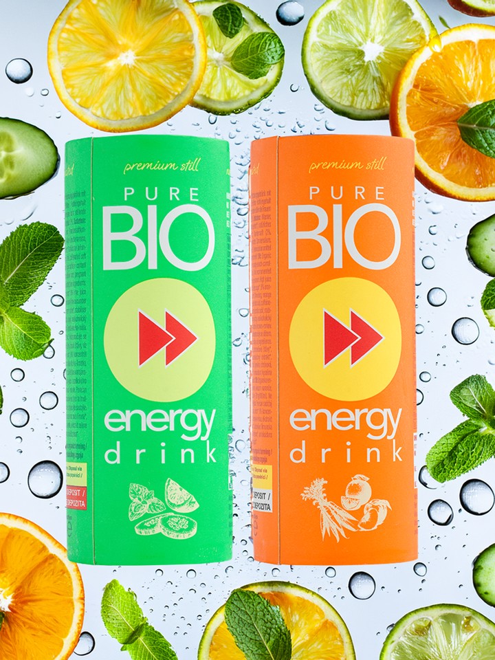 PURE BIO® Energy Drink Orange Pfirsich Karotte Kartondose 1 Tray 24 x 250ml / 24 Dosen